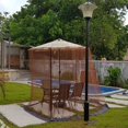 thumbnail image 3 of Outdoor Patio Umbrella Mosquito Net Cover - Polyester Mesh with Double Zipper, Universal Fit for Cantilever Umbrellas, Windproof TPU Base Included, 3 of 6