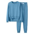 thumbnail image 1 of XZNGL Womens Casual Solid Hooded Drawstring Loose Long Sleeve Sweatshirt Tops And Long Pants Set Suits, 1 of 1