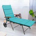 thumbnail image 4 of Gymax 2PCS Folding Patio Rattan Lounge Chair Cushioned Aluminum Adjust Wheel Turquoise, 4 of 10