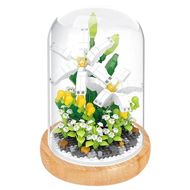 MesaSe DIY Bouquet Immortal Flower Assembled Granular Building Block Model Toy Children‘S Girl Gift