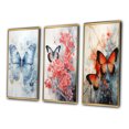 thumbnail image 3 of Designart "Blue Butterfly Wings I" Animals Framed Wall Art Set Of 3 - Blue Butterfly Frame Canvas Set For Living Room Decor, 3 of 6
