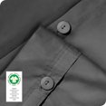 thumbnail image 4 of Bare Home Organic Cotton Duvet Cover Set, 300 Thread Count, Percale Weave, Full/Queen, Gray, 4 of 5