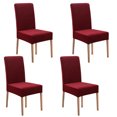 thumbnail image 1 of Redempat 2pieces Housses de Chaise de Salle à Manger en Velours Résistant aux Rayures - Haut de Gamme Texture Résistant à l'Usure Salle à Manger Vin Rouge 4 pcs 1Set, 1 of 6