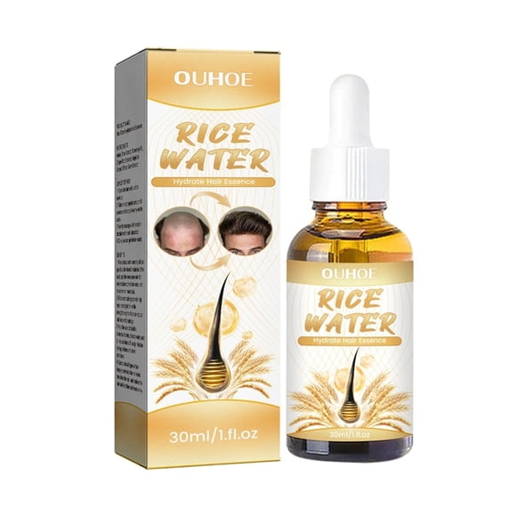 Rice Water Hair Serum & Oil - Leave-In Conditioner for Hair Growth, Strengthens & Reduces Breakage, Natural Nourishment for Dry, Damaged & Curly Hair, Sulfate & Paraben Free, 30ml