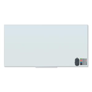 U Brands Tableau d'effacement à sec en verre flottant, fournitures de bureau, blanc, avec effacement, marqueurs, 18” - C'est quoi, ça ? 5mm, 35” x 70"