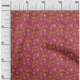 thumbnail image 2 of oneOone Tissu Popeline de Coton Sergé Rose Feuilles & Trèfle Matériel de Robe Tissu Imprimé Tissu au Mètre 56 Pouces de Large-Kh, 2 of 5