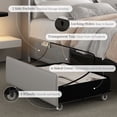 thumbnail image 2 of SIBEDS Full LED Bed Frame with Galaxy Projector, Charging Station, 52" Headboard & 2 Drawers, No Box Spring Required, PU Grey, 2 of 9