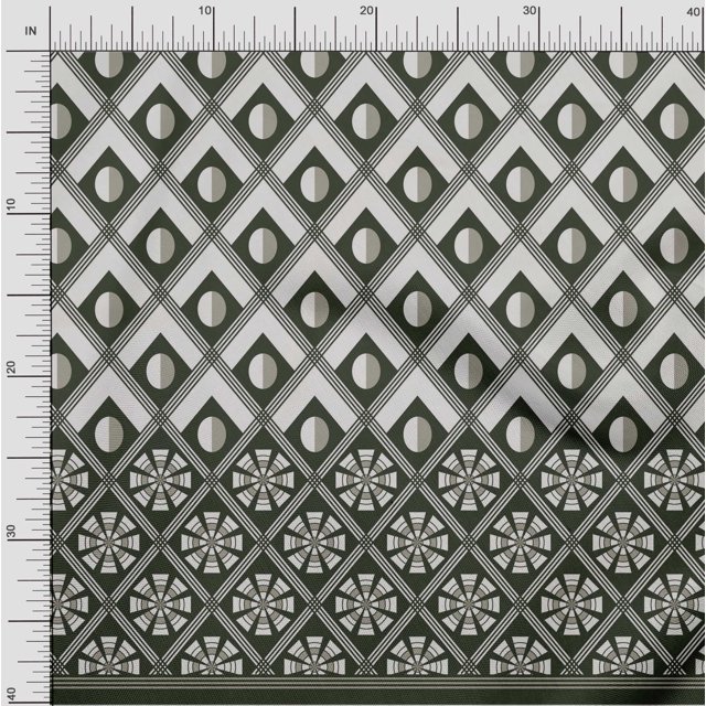 oneOone Coton Flex Vert Algue Tissu Panneau Géométrique Matière de Robe Tissu Imprimé Tissu au Mètre 40 Pouces de Large