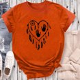 thumbnail image 5 of Dadaria T-Shirt pour Femme T-Shirt Orange Hauts T-Shirt à Manches Courtes Col Ras du Cou Tee d'Été Empreintes de Mains Chandail Blouses S, 5 of 5