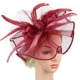 thumbnail image 1 of Women Hat Headwear Church Feather Clip Fascinators Hat Wedding Party Cap For, 1 of 3