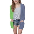 thumbnail image 3 of MKOSPLRT Fall Cardigans Kids Girls Open Front Long Cardigans Color Block Lightweight Jacket Long Sleeve Cotton Cardigan with Pocket, 3 of 7