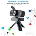 thumbnail image 4 of Webcam with Microphone for Desktop, 1080P HD USB Computer Cameras with Privacy Cover&Webcam Tripod, Streaming Webcam with Flexible Wide Angle Webcam, 4 of 5