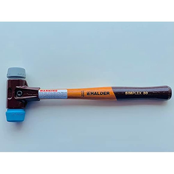 halder 3013.030 simplex 12 oz Marteau pour Visage Souple, Visages en Caoutchouc Bleus/gris