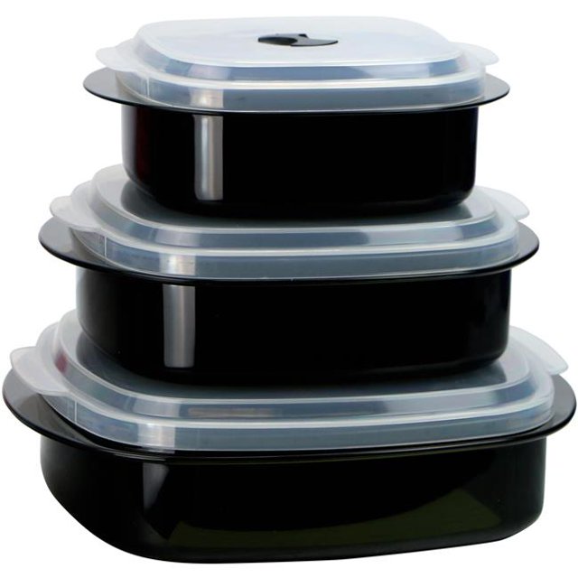 Tangletown Fine Art Microwave Cookware Set, Black, Dishwasher Safe