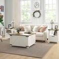 thumbnail image 2 of HOMCOM Table Basse avec Dessus Rabattable et Rangement Caché, Table Centrale Carrée, 2 of 10