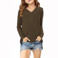 thumbnail image 5 of vdgthytj Toddler Boys Girls Long Sleeve T-Shirts Kids V Neck Solid Color Color Basic Tops Fall Spring Outfit Blouse, 5 of 5
