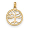 thumbnail image 1 of 14 Carats Or Jaune Petit Arbre de Vie Ronde Collier Pendentif Inspiration Nature Extérieure, 1 of 6