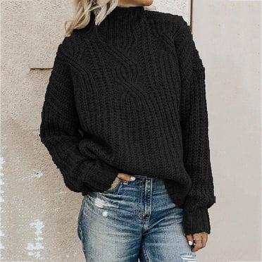 Pisexur Sweaters for Women,Turtleneck Twist Knit Top Pullover Women's Sweater