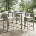 thumbnail image 2 of Modway Tabouret de Bar d'Extérieur en Rotin à Conduit, Gris Pâle et Beige (Ensemble de 4), 2 of 5