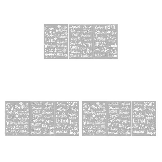 yingyy 3 Pieces/Set Word Stencil Alphabet Letter Template DIY Crafting Student Show as Picture 3Set