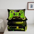 thumbnail image 4 of Yellow Gaming Comforter Set - Gamer Comforter Boys Twin Bedding Sets for Boys, Neon Lights Abstract Geometry Design Gamer Room Decor for Boys, 4 of 5