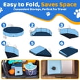 thumbnail image 3 of CACSPS 48" x 12" Foldable Dog Pool - Collapsible Hard Plastic Kiddie Pool for Dogs & Kids, Non-Slip Pet Bath Tub for Outdoor Backyard Use, Lightweight & Portable (Blue), 3 of 7