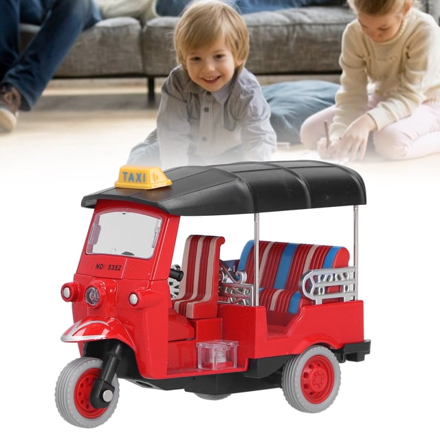 Tricycle Thaï à Rétrofriction, Modèle de Voiture Tuk-Tuk en Alliage avec Motif, Jouet Véhicule Rétro pour Enfants de 3 Ans et Plus, Voiture à Rétrofriction Facile à Utiliser pour le Jeu et la Collection des Enfants