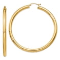 thumbnail image 1 of 14K Yellow Gold Polished 4mm x 60mm Tube Hoop Earrings, 1 of 3