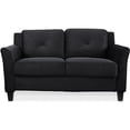 thumbnail image 1 of Bowery Hill Microfiber Loveseat, Black, 1 of 5