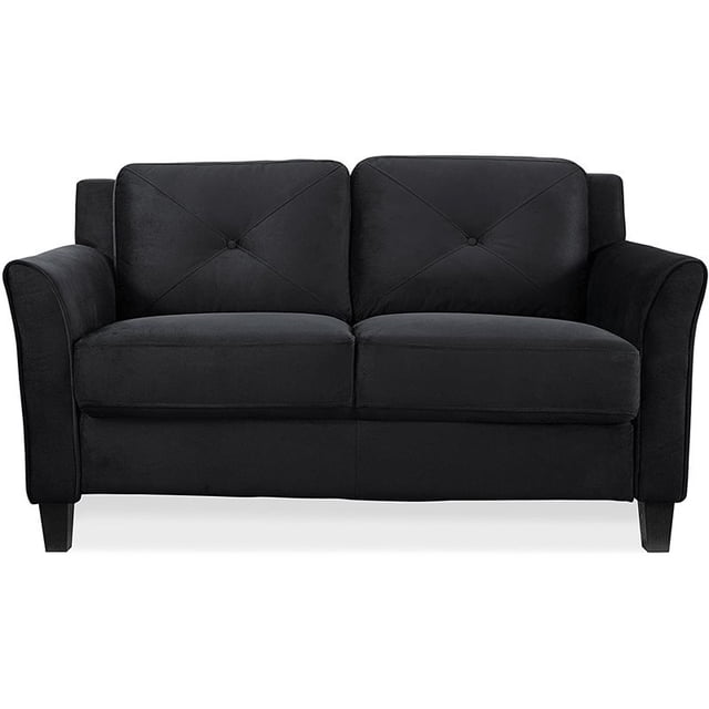 Bowery Hill Microfiber Loveseat, Black