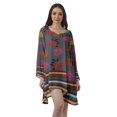 thumbnail image 1 of Moomaya Robe de Cocktail Imprimée à Manches Longues Tenues de Noël Robe Courte pour les Fêtes, 1 of 4