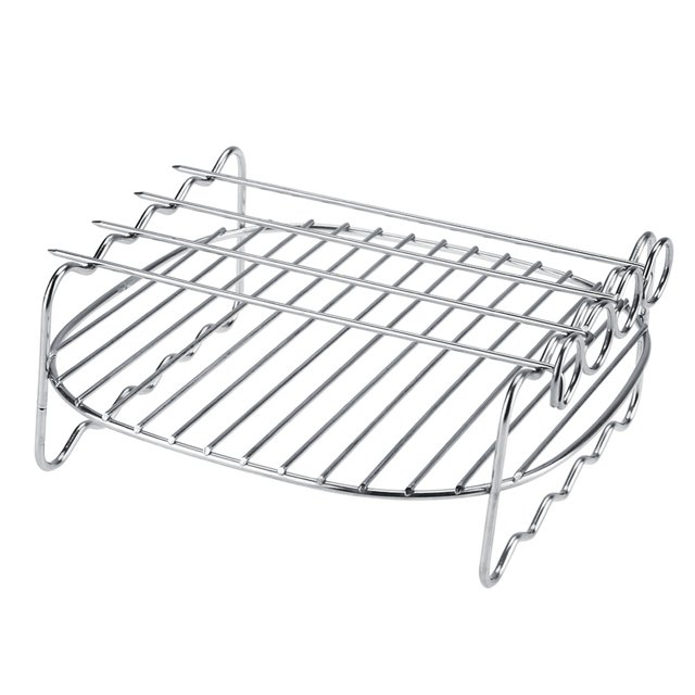 BBQ Rack, Durable Convenient Double Layer Baking Tray, Air Fryer For Outdoor BBQ For Home Roaster Rotisserie