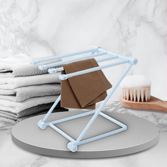 Birdeem Foldable Kitchen Towel Rack,Countertop Storage Organizer for Dish Towels,Space Saving Vertical Holder with Good Ventilation and 4 Bars