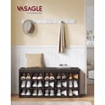 thumbnail image 2 of VASAGLE Banc à Chaussures, Banc de Rangement, Banc Porte-Chaussures, 15 Compartiments, Espresso et Brun ULHS15BR, 2 of 6