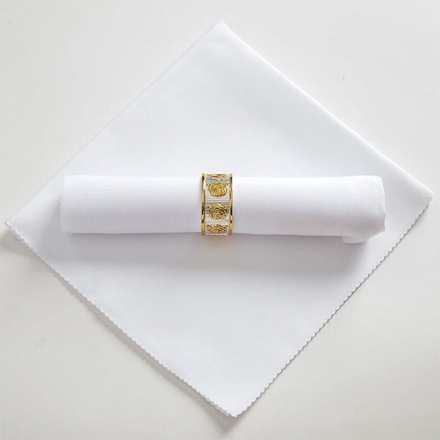 Napkins Cloth Washable, White Cloth Napkins, 18.9x18.9Inch Soft Cotton Dinner Napkins Cloth, Rustic Table Napkins, 6Pcs Reusable Table Napkin with Hemmed Edges
