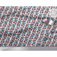 thumbnail image 2 of Soimoi Poly Georgette Fabric Leaves & Floral Block Print Sewing Fabric Yard 52 Inch Wide, 2 of 3