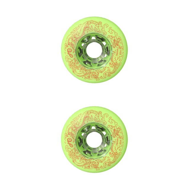 Youkk 2 Pcs Prise Silencieuse Support Amélioré et Élargi - Roue de Patin à Roues Alignées pour Professionnel Vert 76mm 2Ensemble