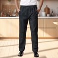 thumbnail image 2 of WEIYLL Men's Pants Suitable Kitchen Work Loose Fit Stripe Print Casual Dark Gray Pant Size L, 2 of 5