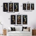 thumbnail image 4 of Designart "Glamorous Gold Cat Retro Blue" Animals Cat Framed Wall Art Set Of 3 - Blue Cat Frame Canvas Set For Living Room Decor, 4 of 6