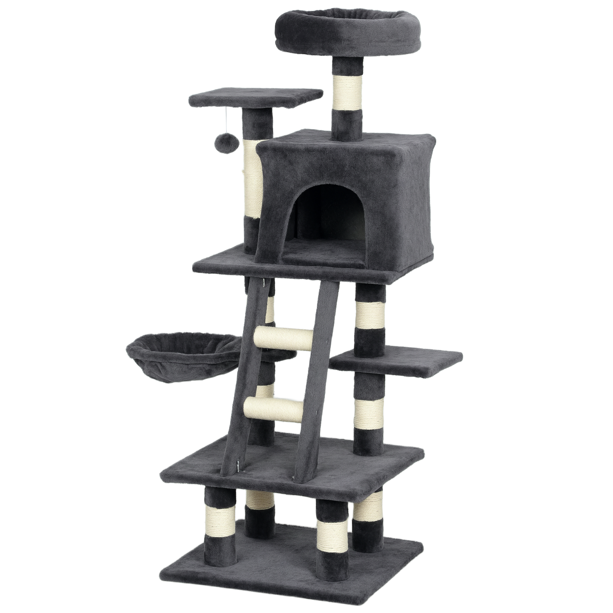 CoSoTower 52 Inch Large Cat Tree for Indoor Cats, Dark Grey