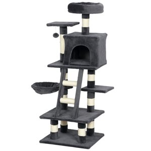 CoSoTower 52 Inch Large Cat Tree for Indoor Cats, Dark Grey