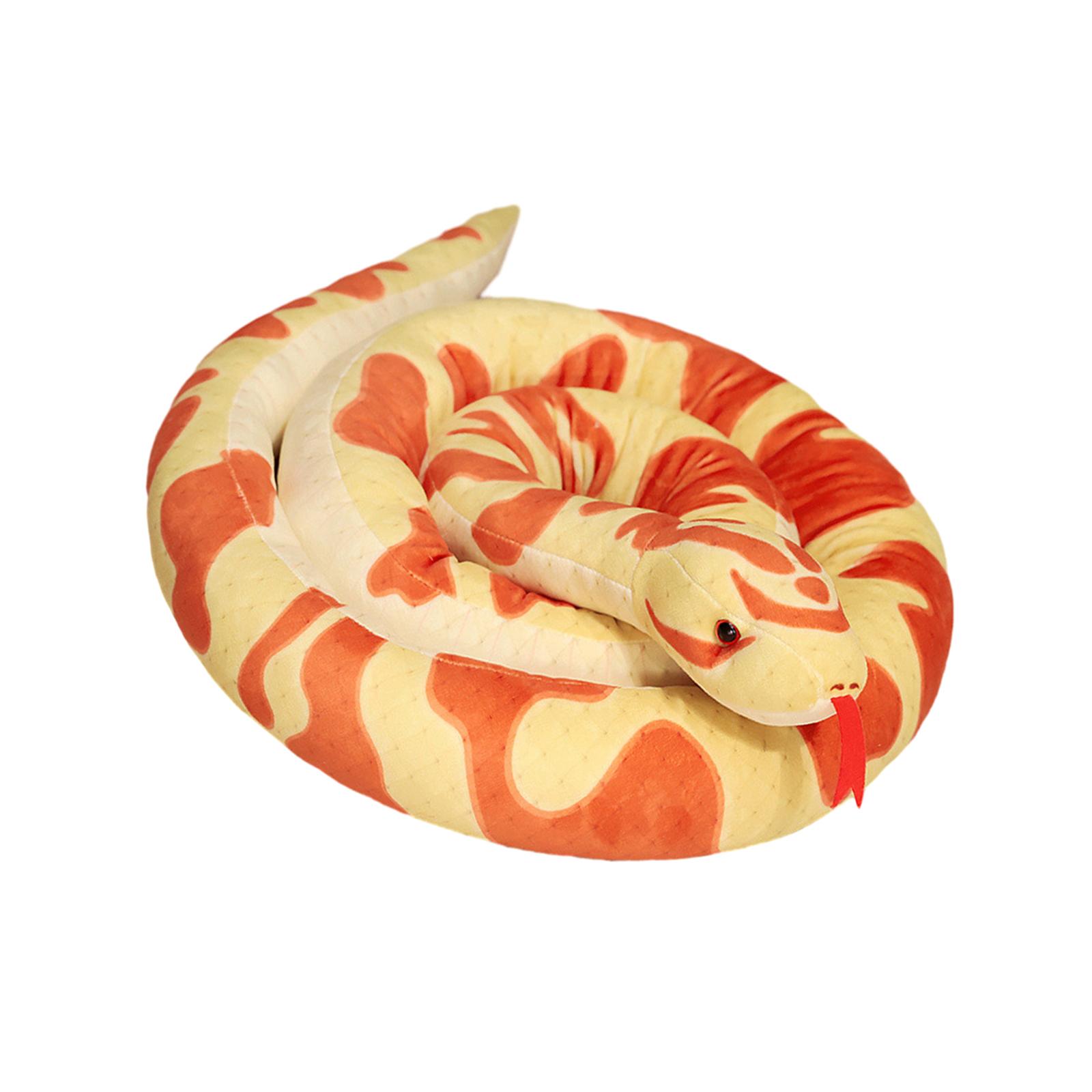 Cartoon Realistic Animal Shaped Long Snake Pillow Large Funny Stuffed Animal for 1.9m Aureate