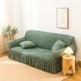 thumbnail image 1 of 2024 1 Piece Sofa Slipcover with Pleated Ruffled Skirt Washable High Stretch Durable Furniture Protector 3 Seater Pine Green, 1 of 1