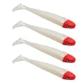 thumbnail image 4 of Fishing Soft Lures, T Tail Fishing Lures 4 PCS  Balance Light  For River Red Head White Body,Orange, 4 of 8