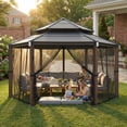 thumbnail image 1 of SUNJOY 15' x 13' Outdoor Hexagonal Hardtop Gazebo, 1 of 17