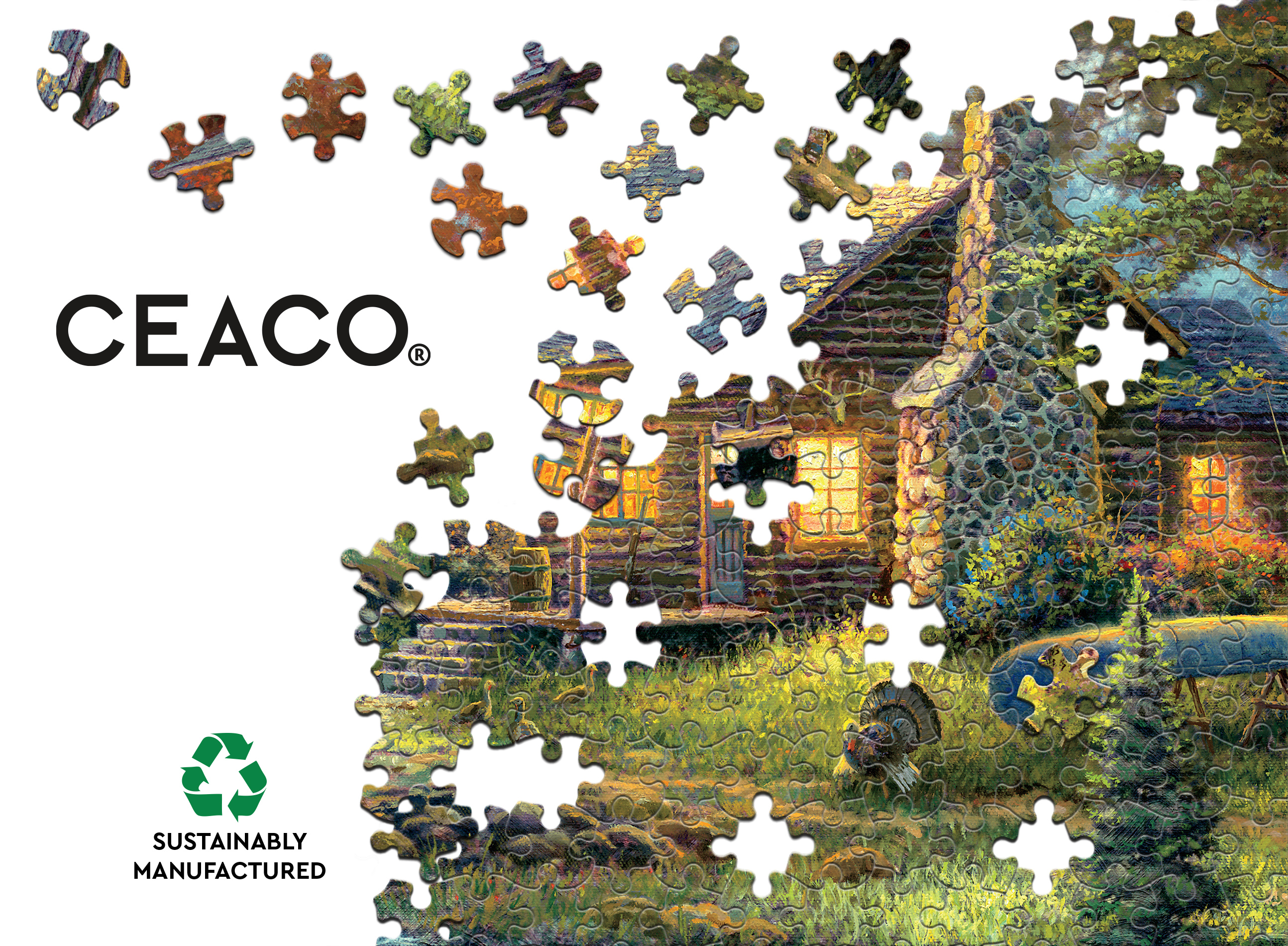 Ceaco Thomas Kinkade Nature's Paradise Puzzle en bois de 1000 pièces pour adultes, dès 14 ans+