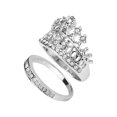 thumbnail image 1 of EGNMCR Bagues Femmes Mode Tempérament Doux Strass Forme de Couronne Bague Bijoux, 1 of 8