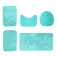 thumbnail image 2 of Matoen Mixed Colors Bath Mats 5 Set Bathroom Rugs For 5 Pcs Toilet Mats Universal Soft Comfortable Water Absorption Non-Slip Thick Machine Washable Easy Dry Dark Color, 2 of 7