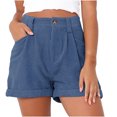 thumbnail image 1 of Birdeem Women Solid Pocket Shorts Casual Wear Work Out Shorts Pants, 1 of 9