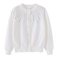thumbnail image 1 of Cardigan en Tricot à Strass pour Filles, Col Rond, Veste Chandail en Coton, 1 of 17